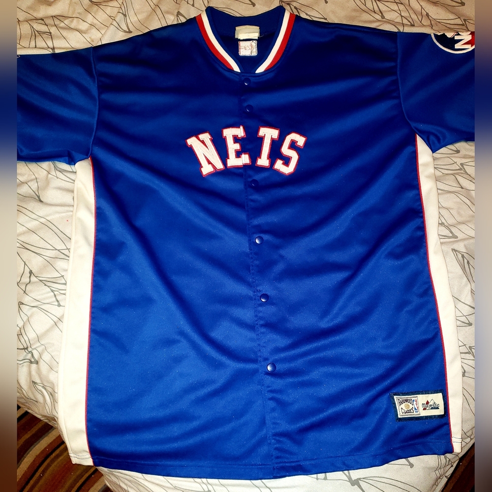 NJ Nets hardwood classics 1980s warm-up jersey